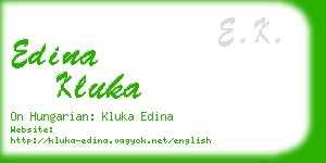 edina kluka business card